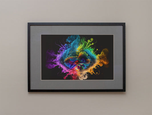 Psychedelic Color Explosion Art Print - Rock & Roll Prints