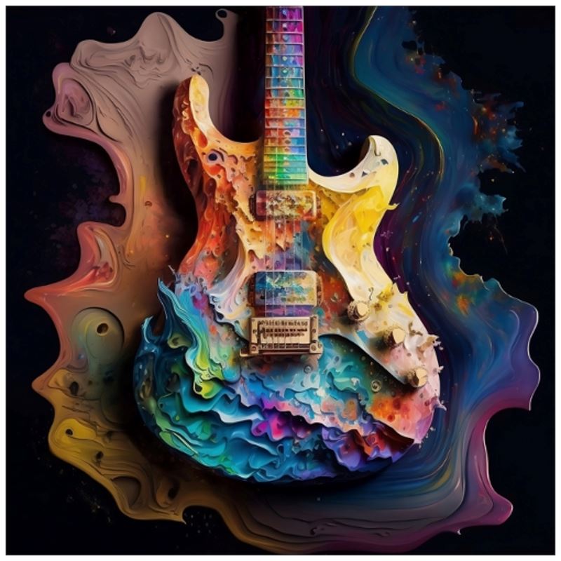 Psychedelic Fractal Electric Guitar Body Art Print - Rock & Roll Prints