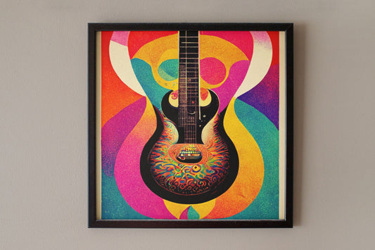 Psychedelic Guitar Poster Art Print - Rock & Roll Prints