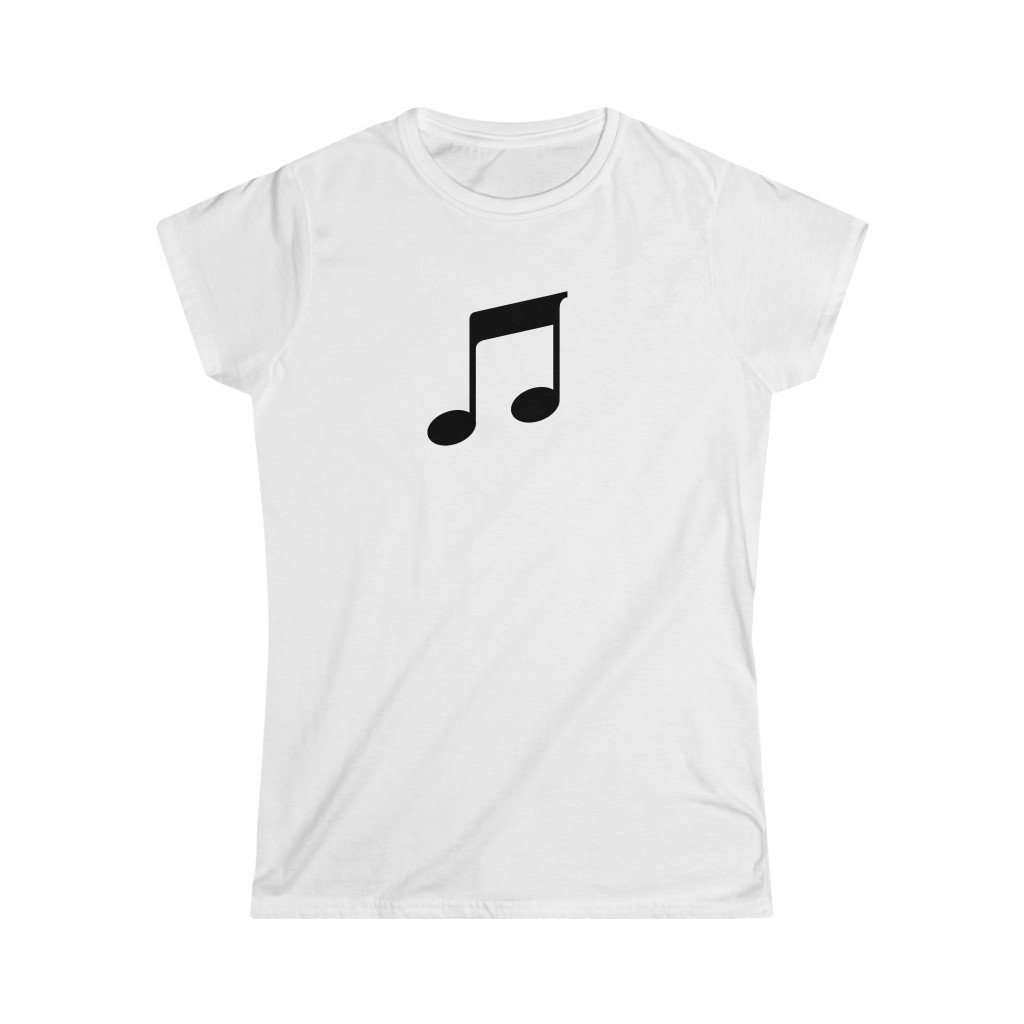 Quavers Music Notes Design Ladies Soft Cotton Slim Fit T-shirt - Rock & Roll Prints