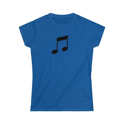 Quavers Music Notes Design Ladies Soft Cotton Slim Fit T-shirt - Rock & Roll Prints