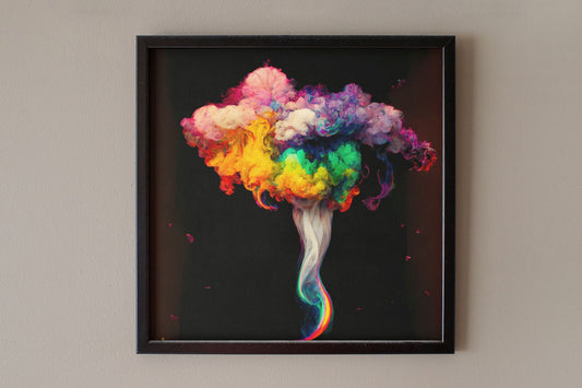 Rainbow Cloud Abstract Art Print - Rock & Roll Prints