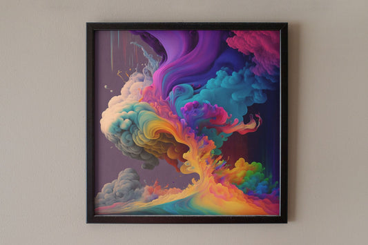 Rainbow Oil Paint Cloud Art Print - Rock & Roll Prints