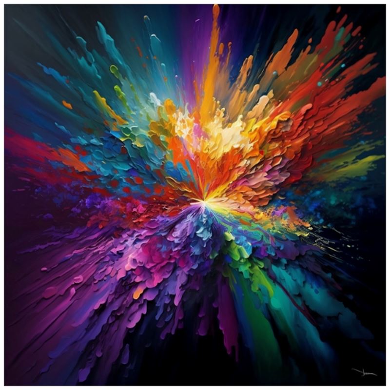 Rainbow Paint Explosion Art Print - Rock & Roll Prints