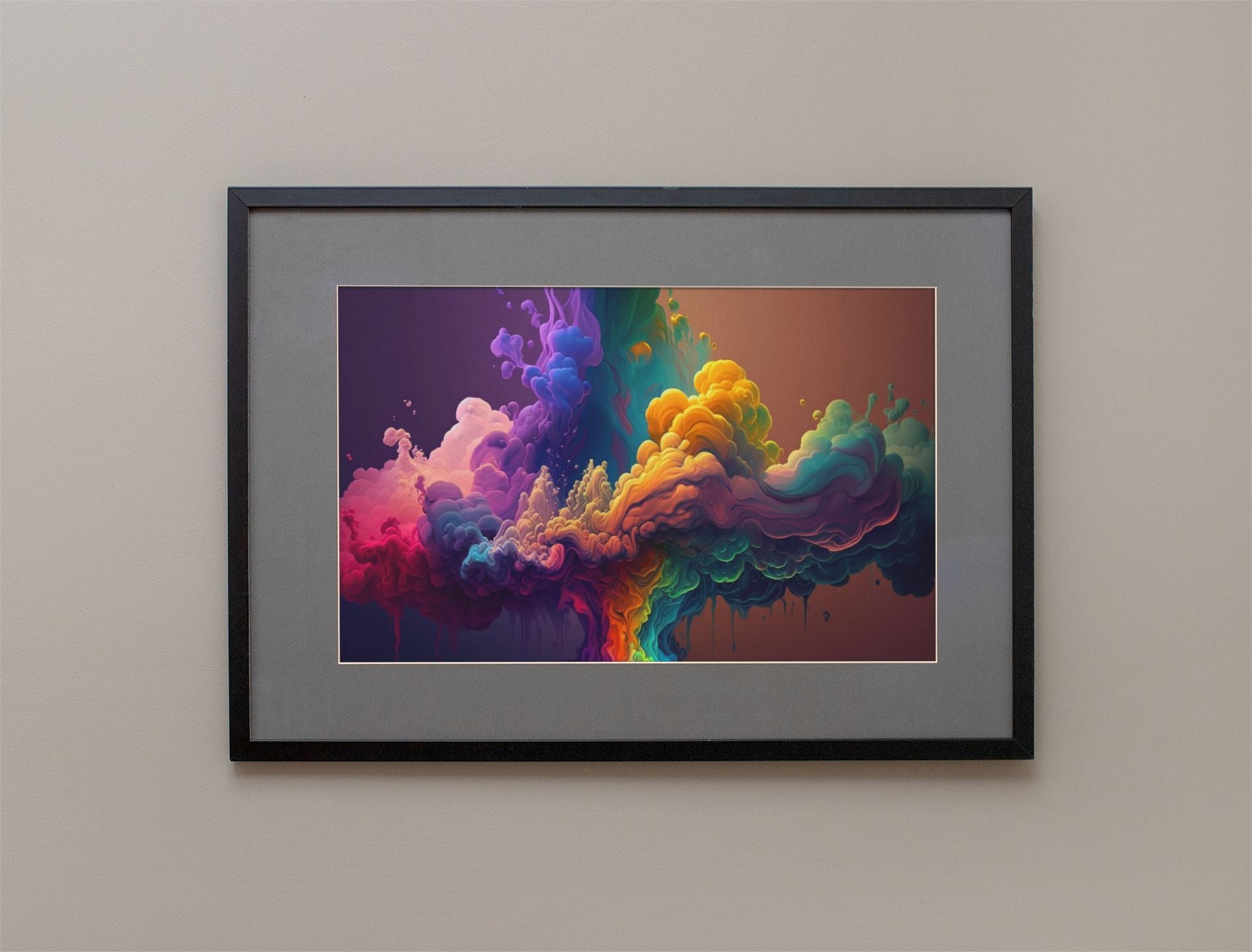 Rainbow Paint Explosion Smokey Art Print - Rock & Roll Prints