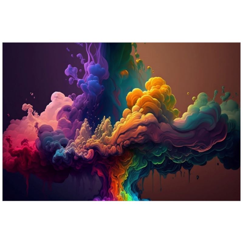 Rainbow Paint Explosion Smokey Art Print - Rock & Roll Prints