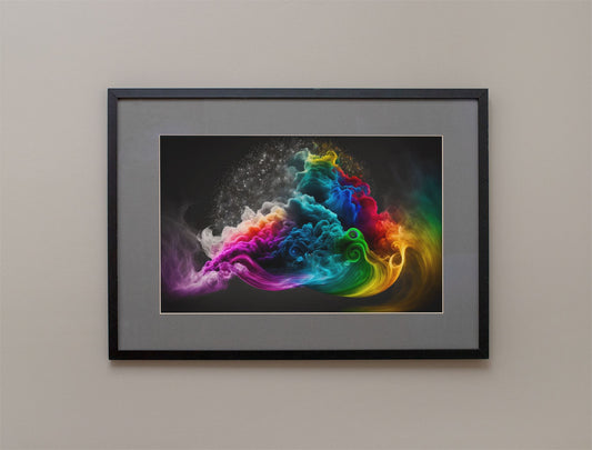 Rainbow Smoke Seascape Art Print - Rock & Roll Prints