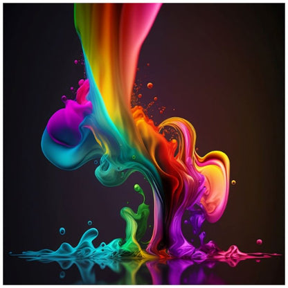 Rainbow Splash Liquid Art Print - Rock & Roll Prints