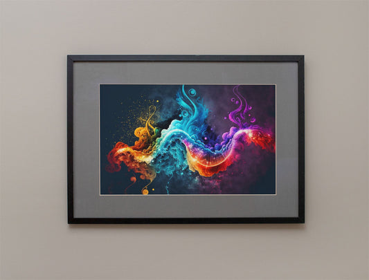 Rainbow Wave Cloud Burst Art Print - Rock & Roll Prints