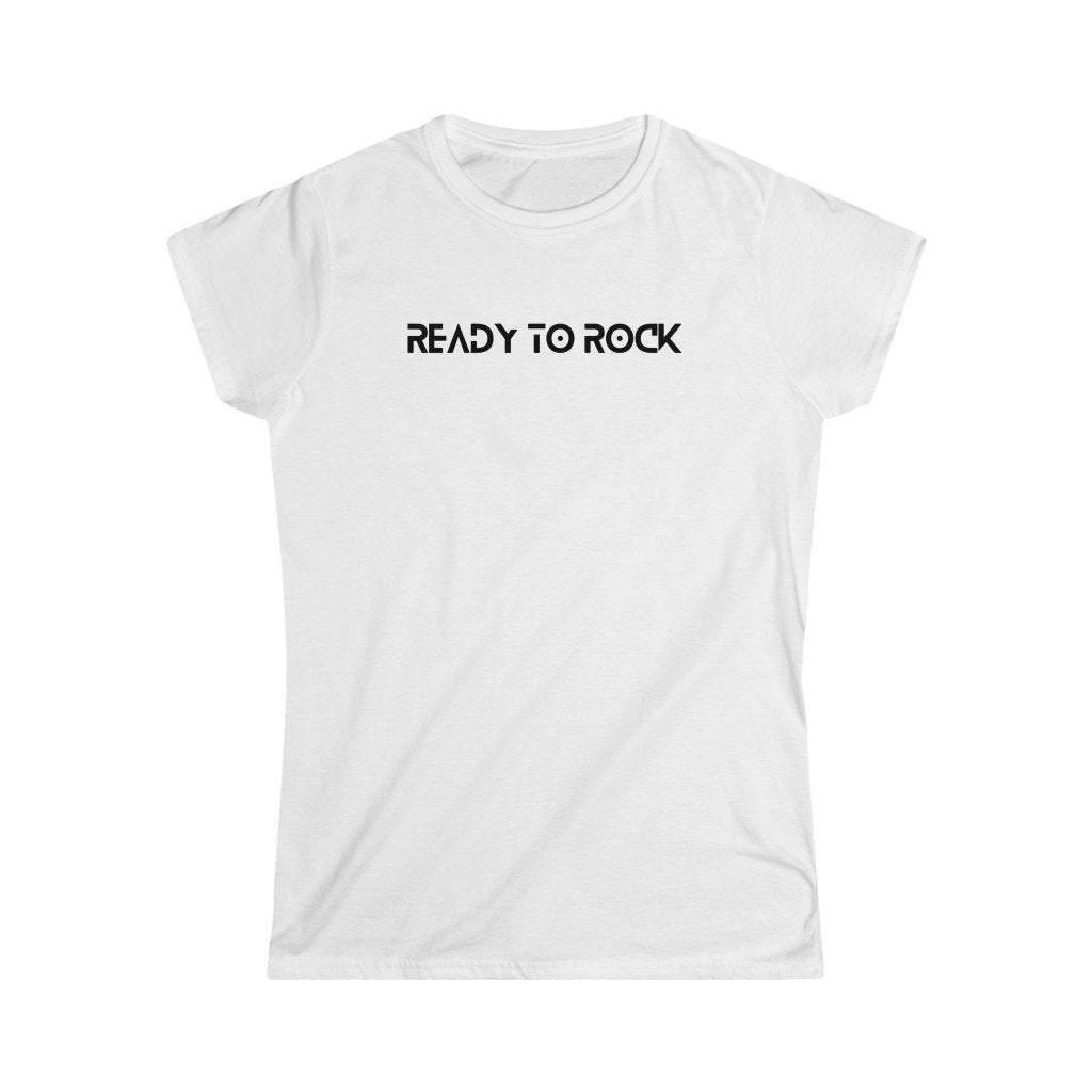 Ready To Rock Design Ladies Soft Cotton Slim Fit T-shirt - Rock & Roll Prints