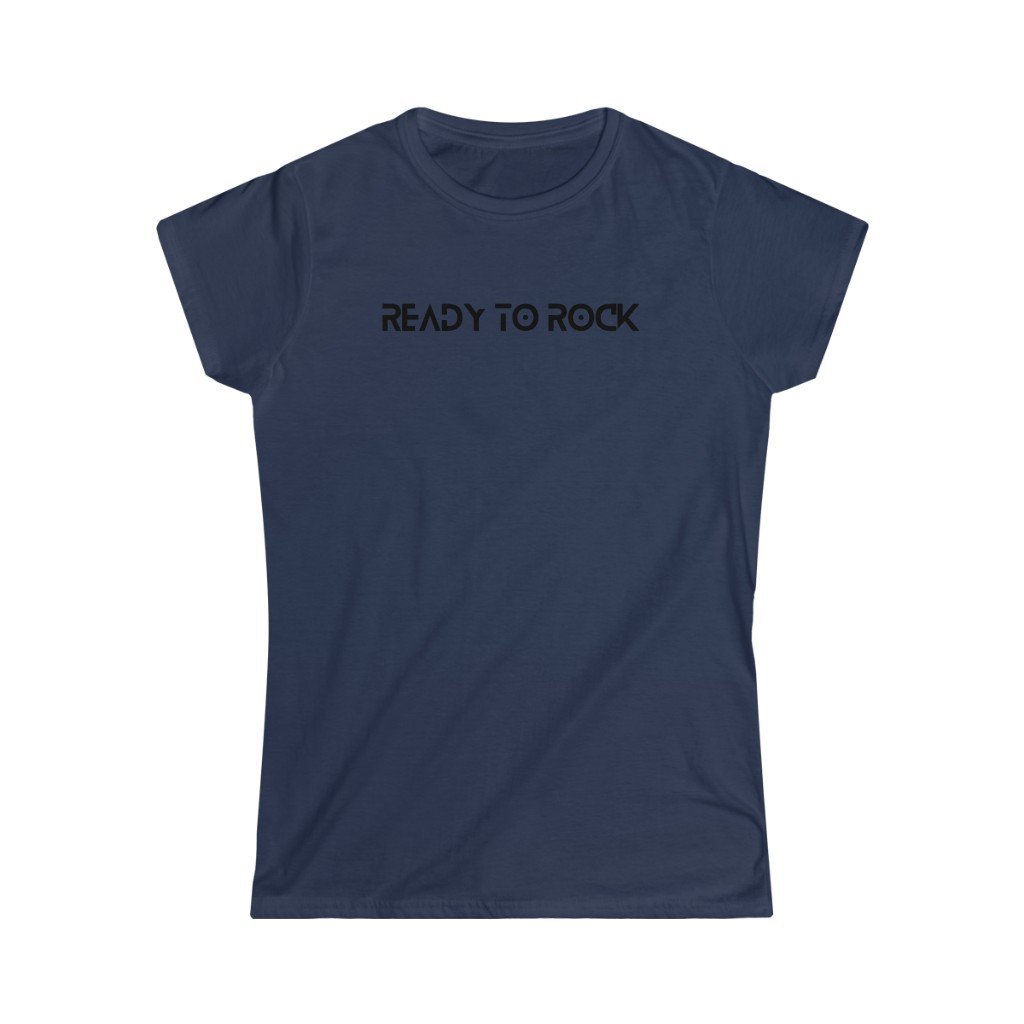 Ready To Rock Design Ladies Soft Cotton Slim Fit T-shirt - Rock & Roll Prints