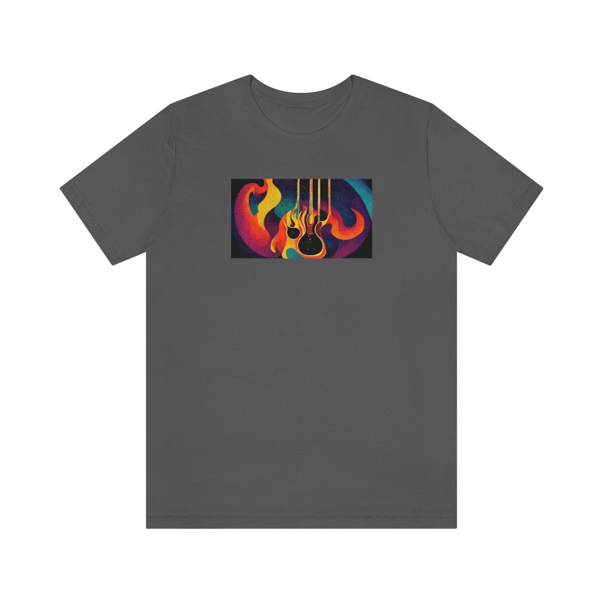 Retro Psychedelic Guitar Mens Unisex Soft Cotton T-shirt - Rock & Roll Prints