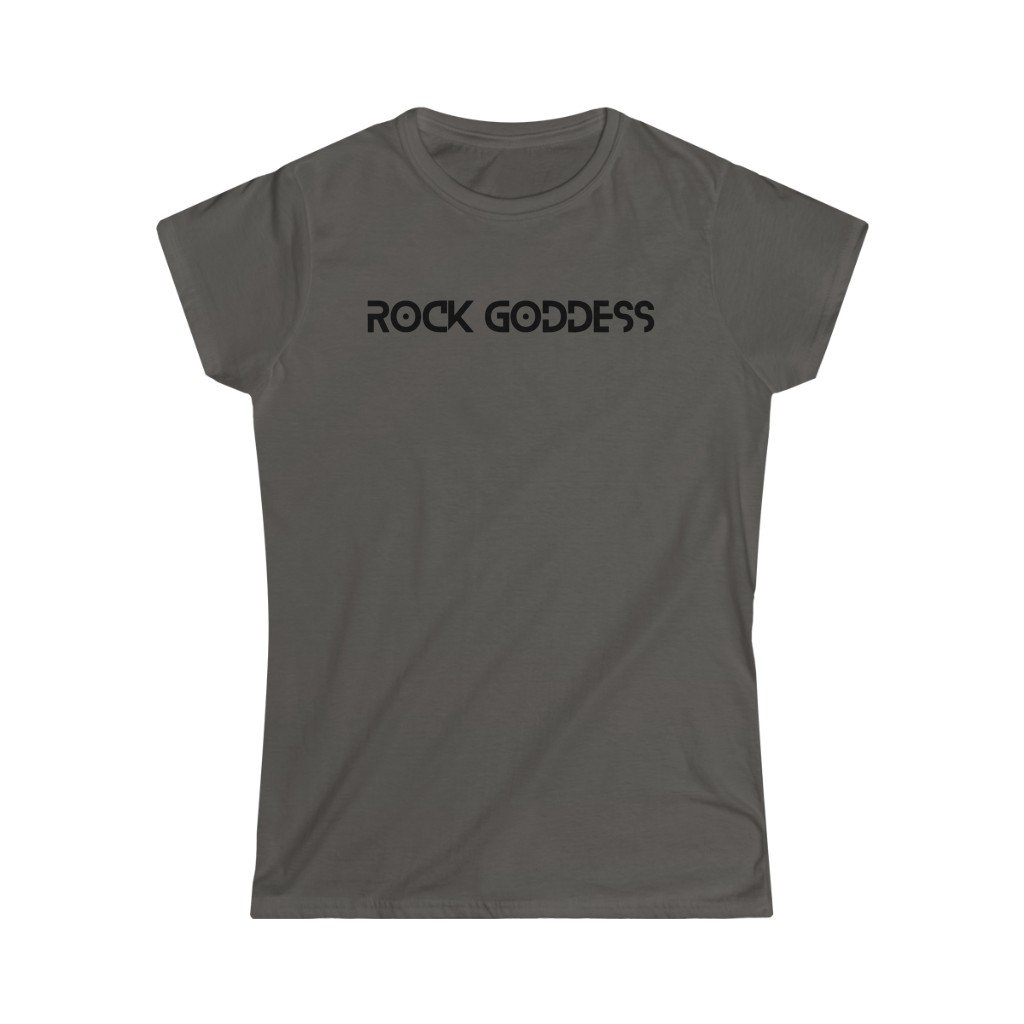 Rock Goddess Text Design Ladies Soft Cotton Slim Fit T-shirt - Rock & Roll Prints