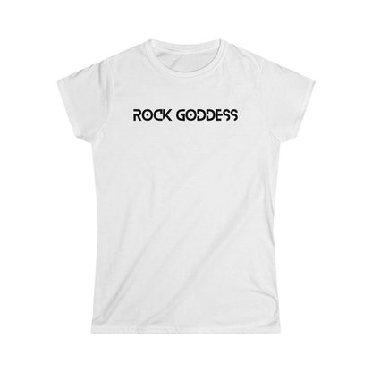 Rock Goddess Text Design Ladies Soft Cotton Slim Fit T-shirt - Rock & Roll Prints