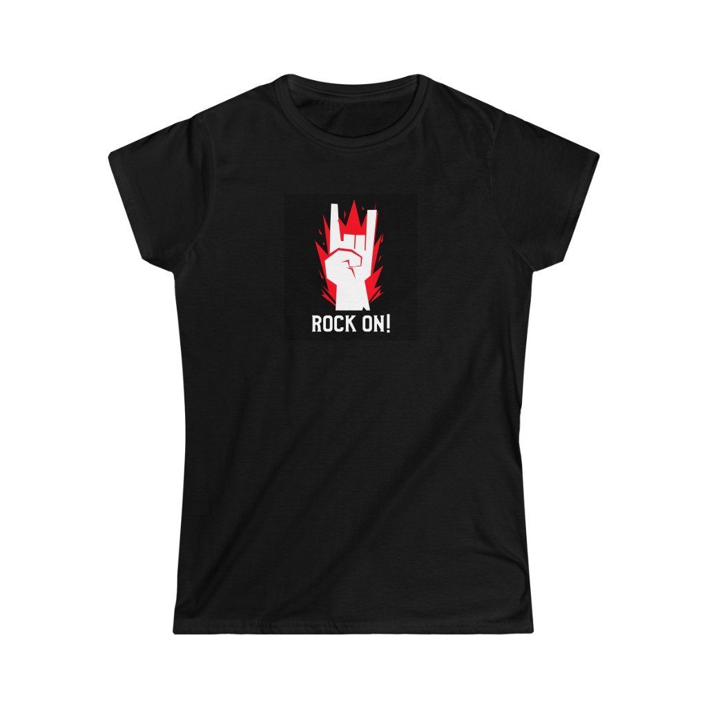 Rock On Design Ladies Soft Cotton Slim Fit T-shirt - Rock & Roll Prints