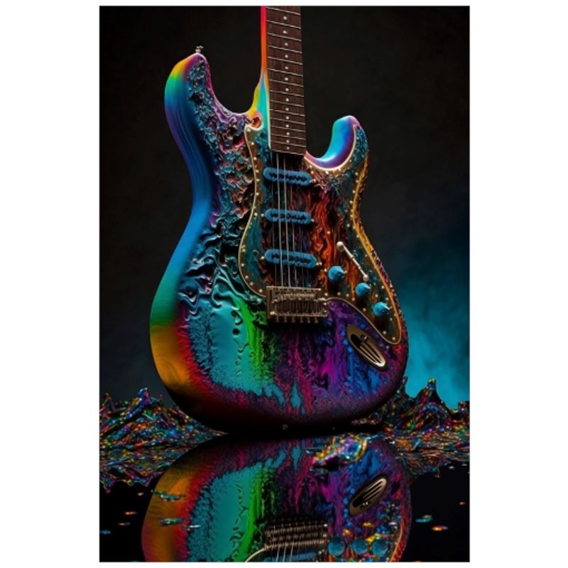 Shimmering Electric Guitar Art Print - Rock & Roll Prints