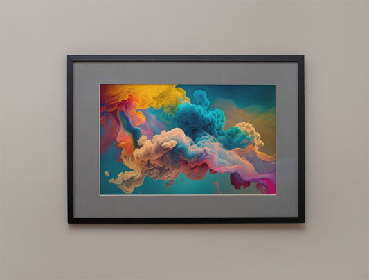 Smokey Paint Clouds Muted Art Print - Rock & Roll Prints