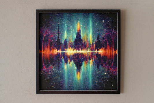 Sound Waves In Space Art Print - Rock & Roll Prints