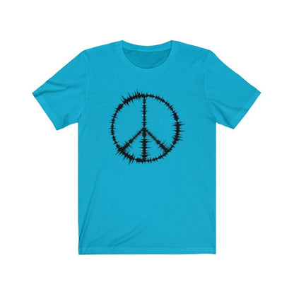 Sound Waves Peace Sign Design Mens Unisex Soft Cotton T-shirt - Rock & Roll Prints