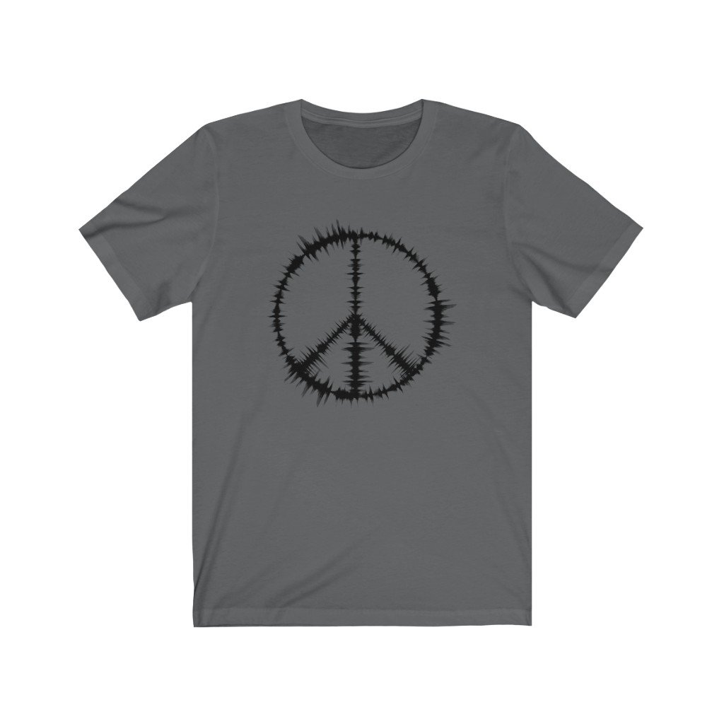 Sound Waves Peace Sign Design Mens Unisex Soft Cotton T-shirt - Rock & Roll Prints