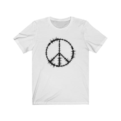 Sound Waves Peace Sign Design Mens Unisex Soft Cotton T-shirt - Rock & Roll Prints