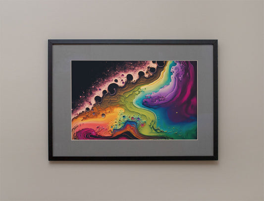 Swirling Paint Multicolor Abstract Art Print - Rock & Roll Prints