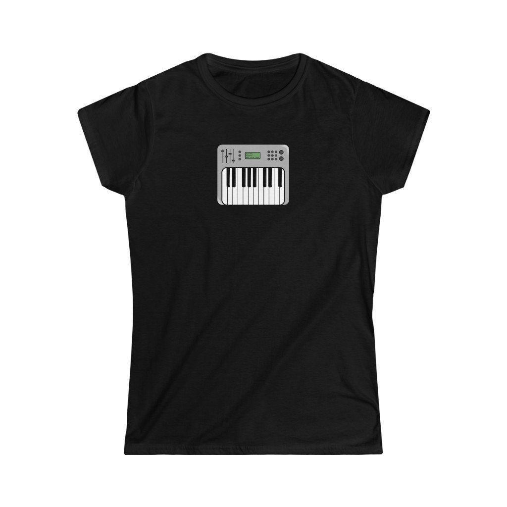 Synthesizer Design Ladies Soft Cotton Slim Fit T-shirt - Rock & Roll Prints