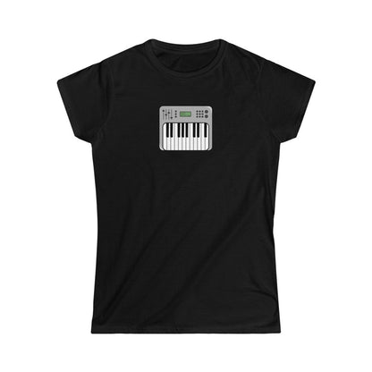 Synthesizer Design Ladies Soft Cotton Slim Fit T-shirt - Rock & Roll Prints