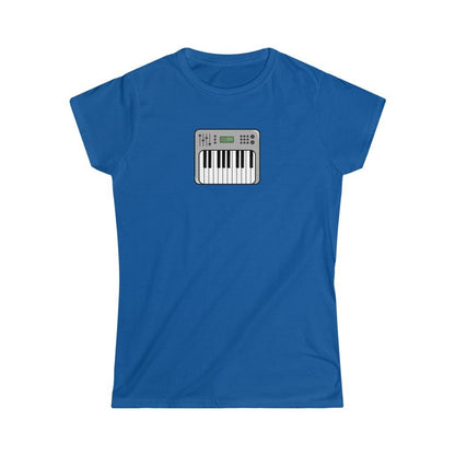 Synthesizer Design Ladies Soft Cotton Slim Fit T-shirt - Rock & Roll Prints