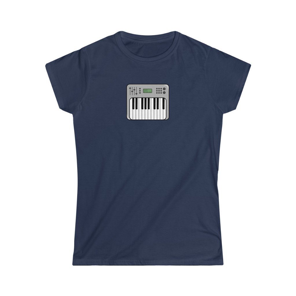 Synthesizer Design Ladies Soft Cotton Slim Fit T-shirt - Rock & Roll Prints