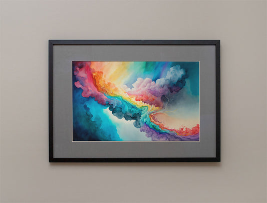 Watercolor Cloud Rainbow Art Print - Rock & Roll Prints