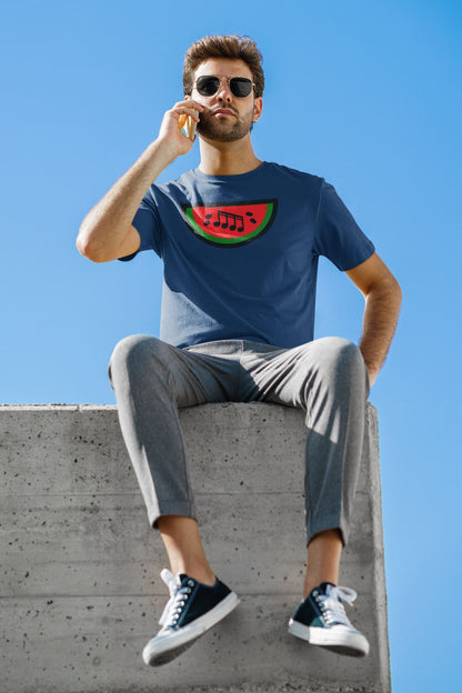 Watermelon Notation Design Mens Unisex Soft Cotton T-shirt - Rock & Roll Prints